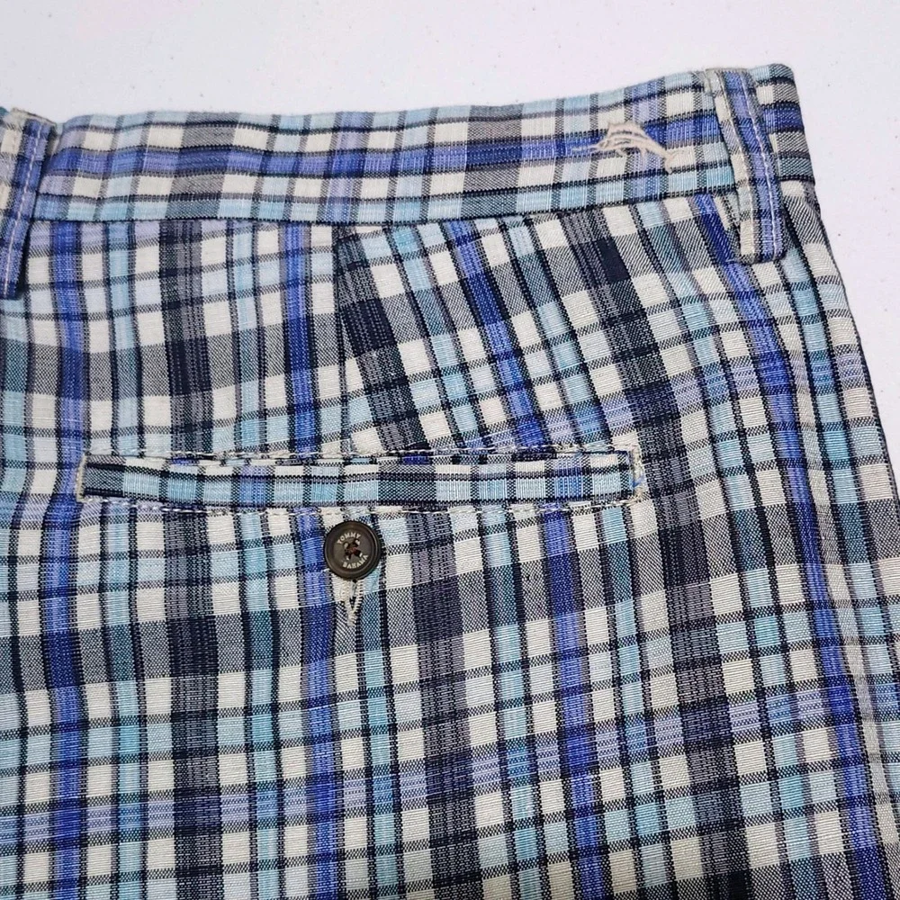 Tommy Bahama Plaid Shorts Size 40 Linen Tencel Blend Beach Preppy Golf Vacation